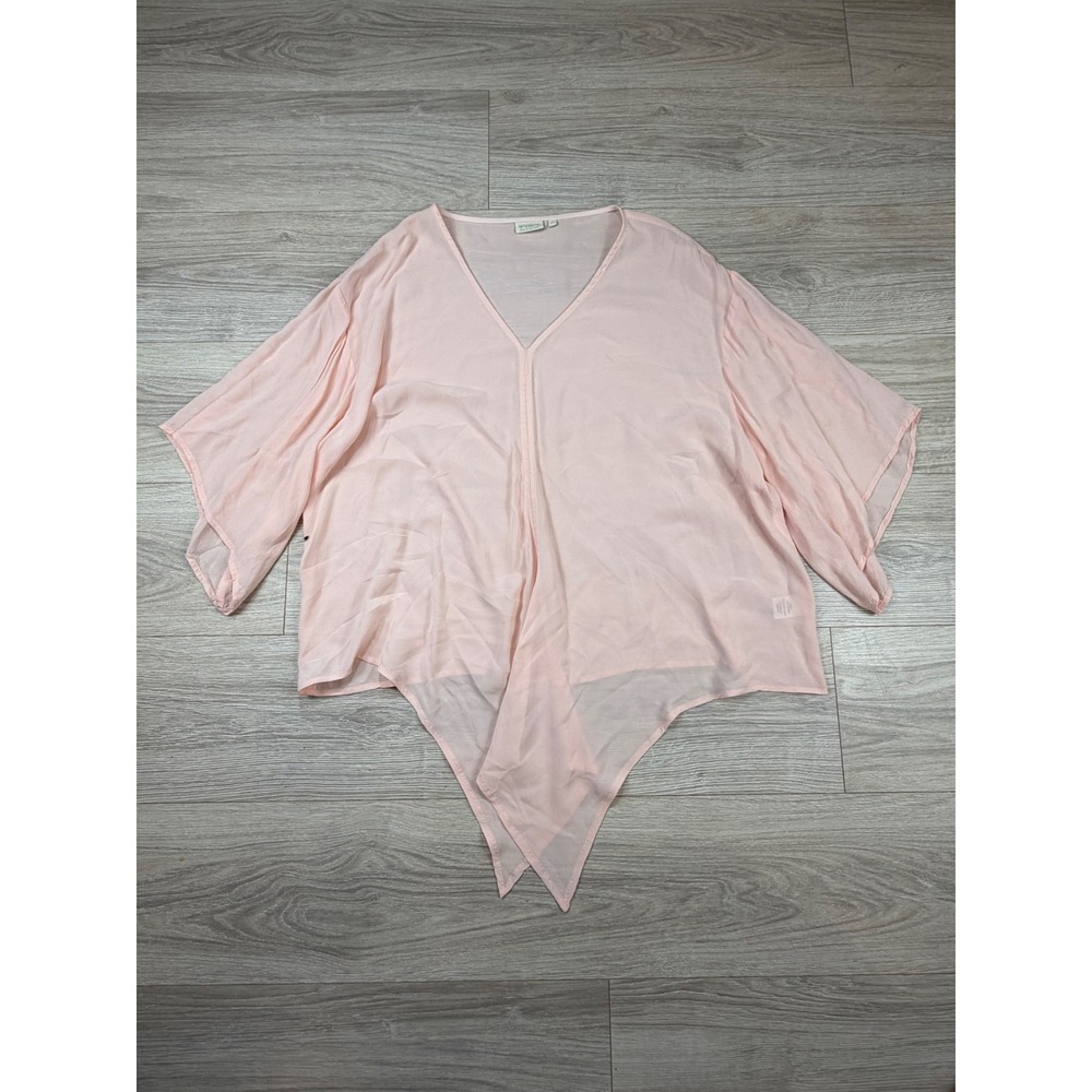 Spartina 449 Pink Viscose V-Neck Tie Front Dolman Sleeve Blouse XL